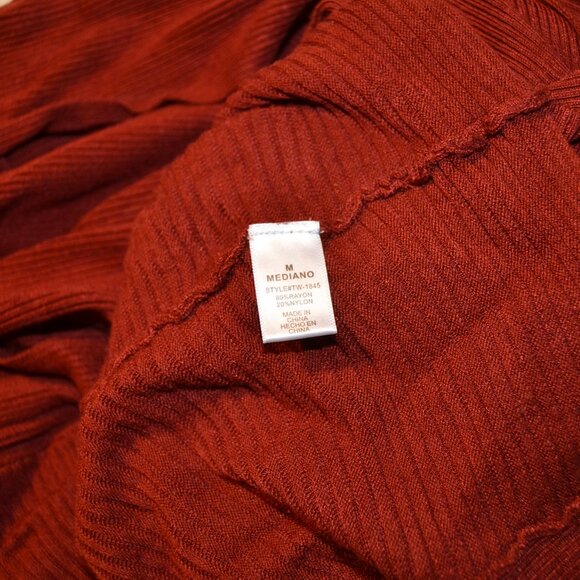 Zenana Outfitters rust red cardigan, longline open front knit sweater szM - Picture 13 of 14